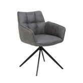 Chaise de salle à manger Leon - Microfibre anthracite